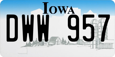 IA license plate DWW957