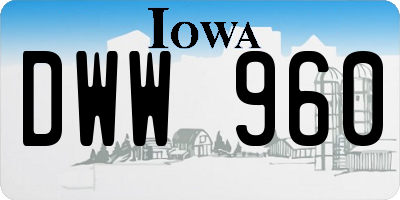 IA license plate DWW960