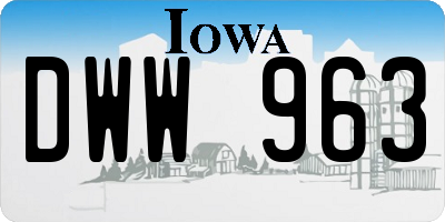 IA license plate DWW963