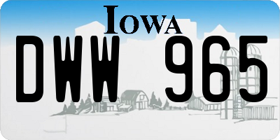 IA license plate DWW965