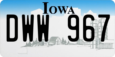 IA license plate DWW967