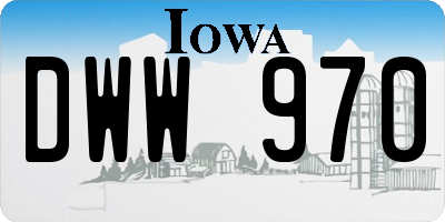 IA license plate DWW970