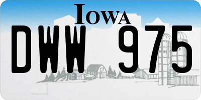 IA license plate DWW975