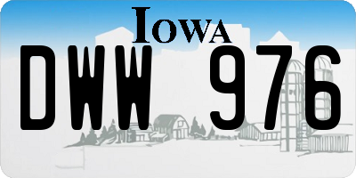 IA license plate DWW976