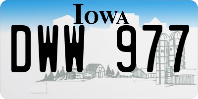 IA license plate DWW977