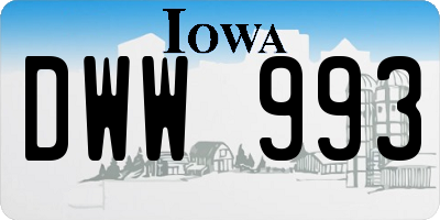 IA license plate DWW993