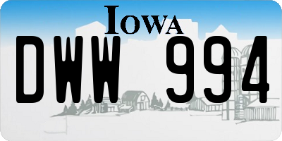 IA license plate DWW994