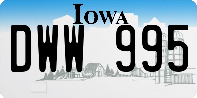 IA license plate DWW995