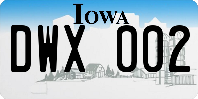 IA license plate DWX002