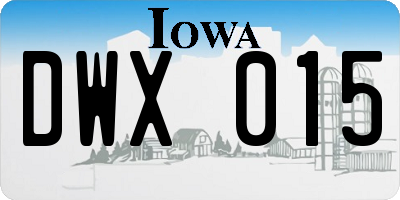 IA license plate DWX015