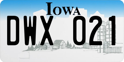 IA license plate DWX021