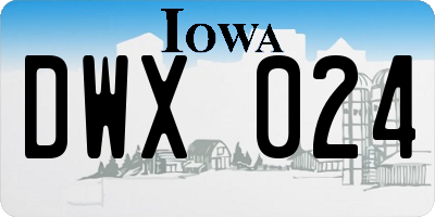 IA license plate DWX024