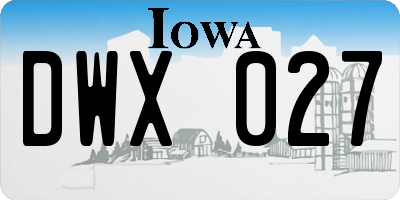IA license plate DWX027