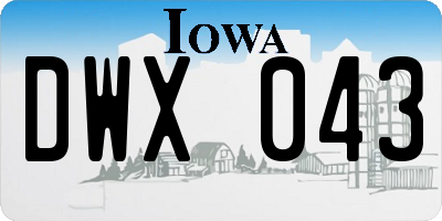 IA license plate DWX043