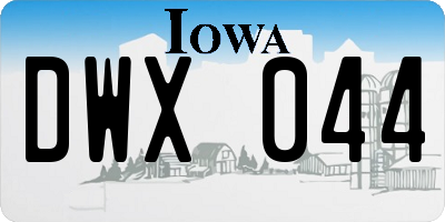 IA license plate DWX044