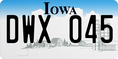 IA license plate DWX045