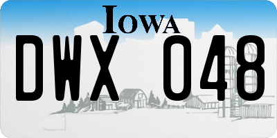 IA license plate DWX048