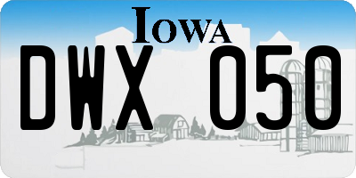 IA license plate DWX050