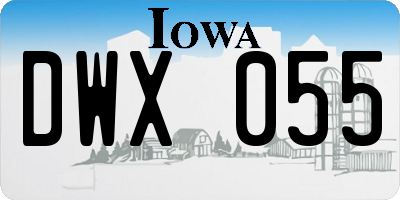 IA license plate DWX055