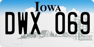 IA license plate DWX069