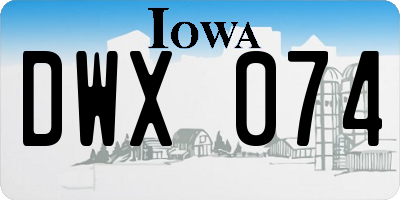 IA license plate DWX074