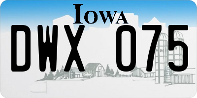 IA license plate DWX075