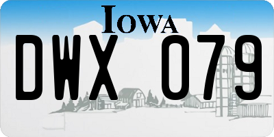 IA license plate DWX079