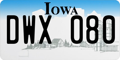 IA license plate DWX080
