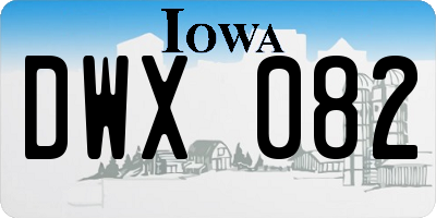 IA license plate DWX082