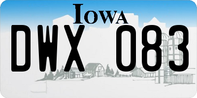IA license plate DWX083
