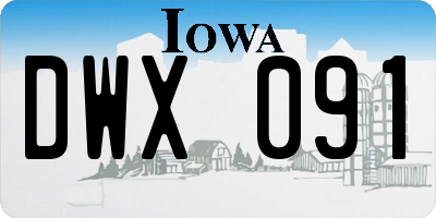 IA license plate DWX091