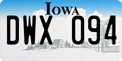 IA license plate DWX094