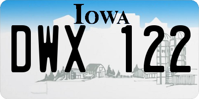 IA license plate DWX122