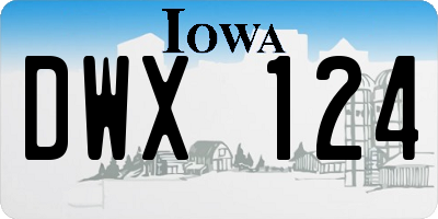 IA license plate DWX124