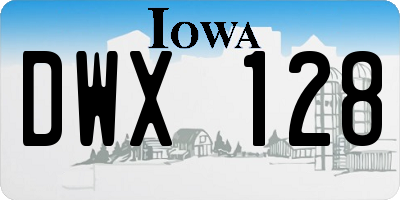 IA license plate DWX128