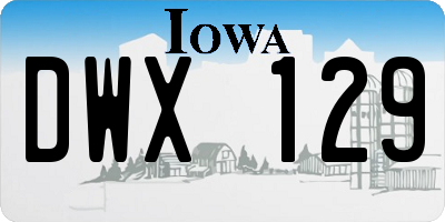 IA license plate DWX129