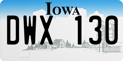 IA license plate DWX130