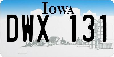 IA license plate DWX131
