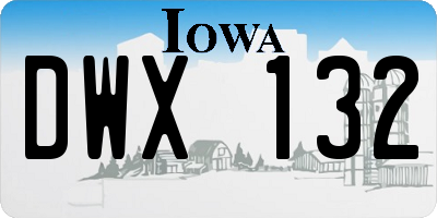 IA license plate DWX132