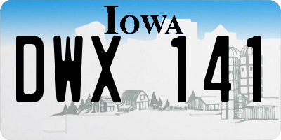 IA license plate DWX141