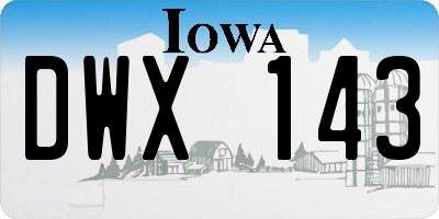 IA license plate DWX143