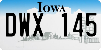 IA license plate DWX145