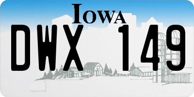 IA license plate DWX149