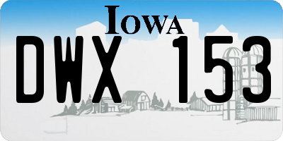 IA license plate DWX153