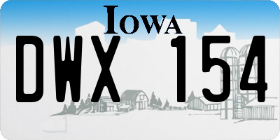 IA license plate DWX154