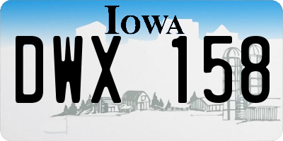 IA license plate DWX158
