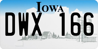 IA license plate DWX166