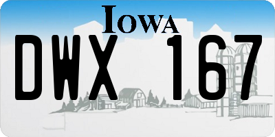 IA license plate DWX167