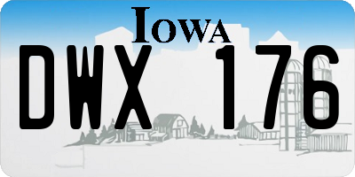 IA license plate DWX176