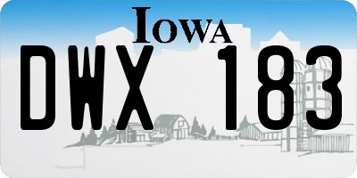 IA license plate DWX183
